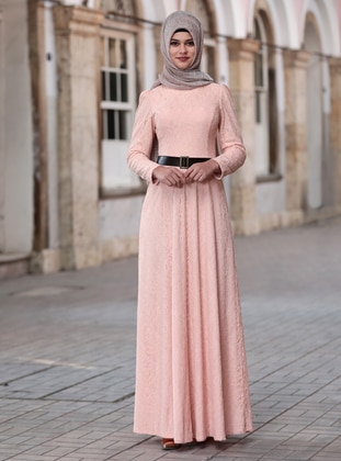 Powder - Fully Lined - Crew neck - Modest Evening Dress - Sure
