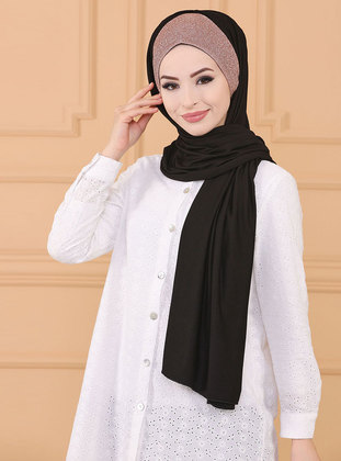 Sim Undercap Detailed Instant Hijab Gold Color Instant Scarf