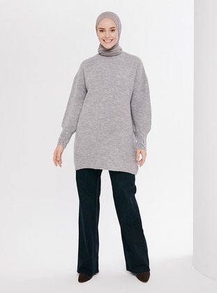 Sweater Tunic With Armhole Detail Silver