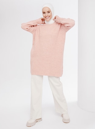 Sweater Tunic With Armhole Detail Powder
