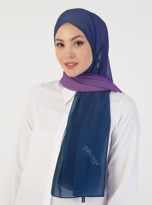 Purple - Powder - Plain - Shawl - DIFFERENZA