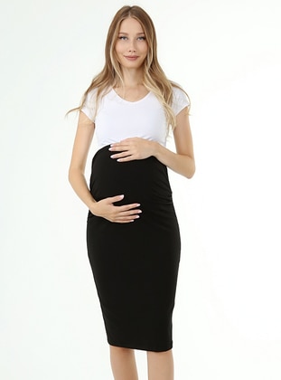 Black - Maternity Skirt - Luvmabelly