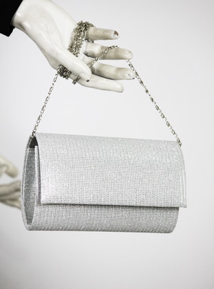 Silver tone - Clutch - Clutch Bags / Handbags - Modames