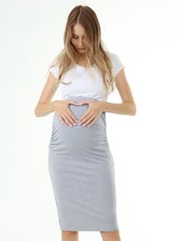 Gray - Maternity Skirt