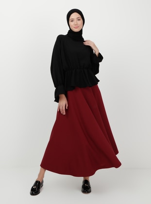 Maroon - Unlined - Skirt - ONX10
