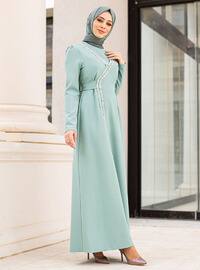 Mint - Fully Lined - Crew neck - Modest Evening Dress