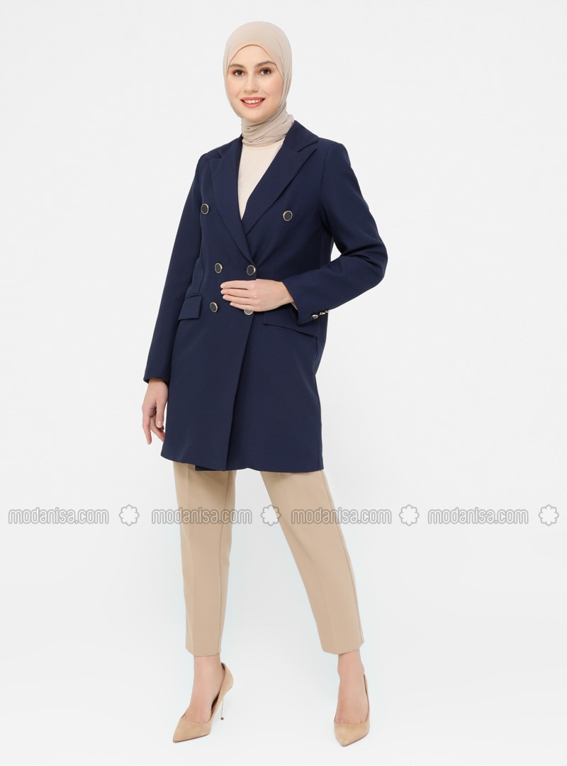 Autonomy Musty Dazzling Düğme Detaylı Blazer Ceket - Lacivert - Woman