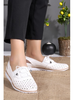 Flat - White - Flat Shoes - Ayakland