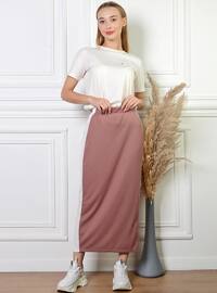 Dusty Rose - Unlined - Crepe - Cotton - Skirt