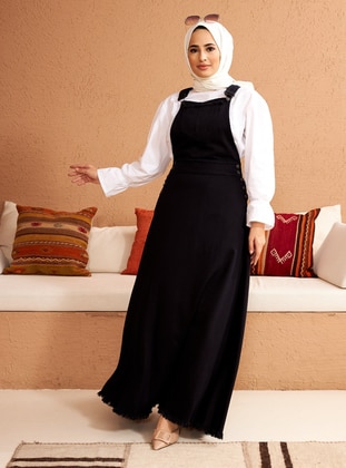 Black - Modal - Cotton - Skirt Overalls - Neways