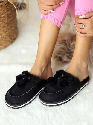 Sandal - Black - Home Shoes - Pembe Potin
