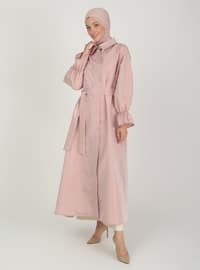 Pink - Unlined - Point Collar - Trench Coat