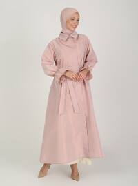 Pink - Unlined - Point Collar - Trench Coat