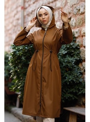 Brown - Trench Coat - In Style