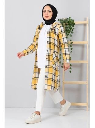 Cape With Button Pockets Yellow Coat
