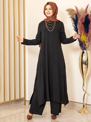 Ece Two Piece Hijab Evening Dresses Black