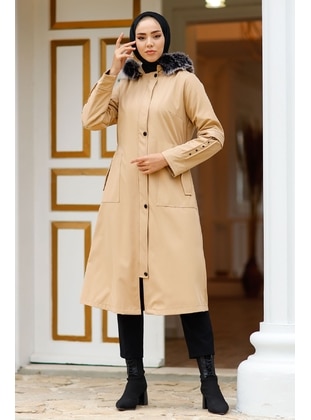 Beige - Coat - In Style