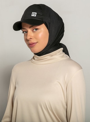 Cap And Sports Hijab Black