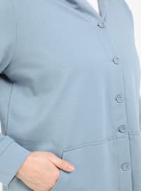 Ice Blue - Unlined - Plus Size Coat