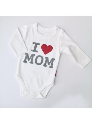 Ecru - Printed - baby bodysuits - MİNİPUFF BABY