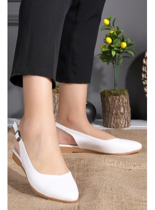 Flat - White - Flat Shoes - Ayakland
