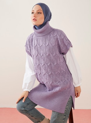 Unlined - Lilac - Knit Sweater - Por La Cara