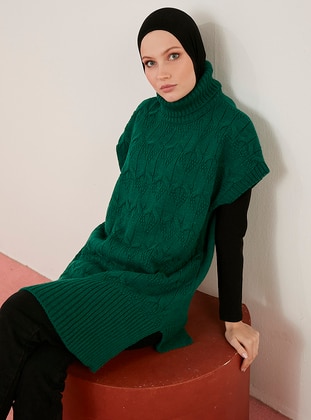 Unlined - Emerald - Knit Sweater - Por La Cara