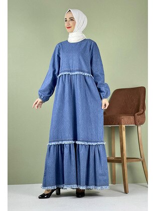 Light Blue - Modest Dress - MODAPİNHAN