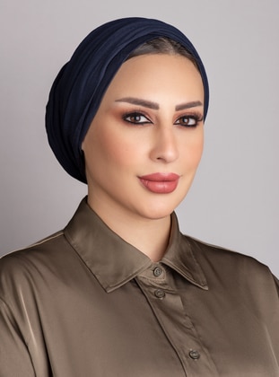 Jersey Viscose Instant Hijab Navy Blue Instant Scarf