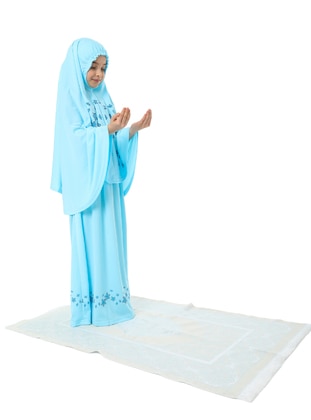 ELANESA Turquoise Girls` Prayer Dress