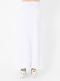 White - Denim Skirt