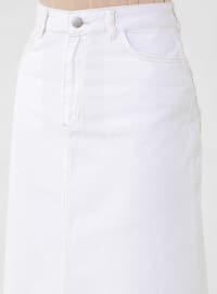 White - Denim Skirt