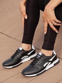 Black - Sport - Polyurethane - Sports Shoes - MUGGO AYAKKABI