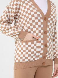 Camel - Checkered - Unlined - Knit Suits