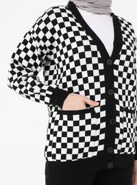 Black - Checkered - Unlined - Knit Suits