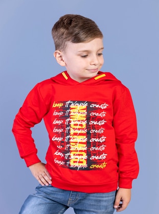 Red - Boys` Sweatshirt - Toontoy