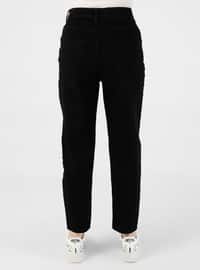Denim - Cotton - Black - Denim Trousers