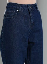 Denim - Cotton - Navy Blue - Denim Trousers