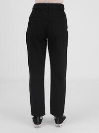 Denim - Cotton - Black - Denim Trousers
