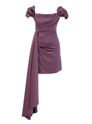 Half Lined - Lilac - Evening Dresses - Drape