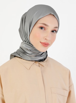 Gray - Plain - Scarf - Balse Eşarp