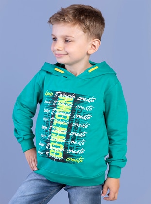 Green - Boys` Sweatshirt - Toontoy