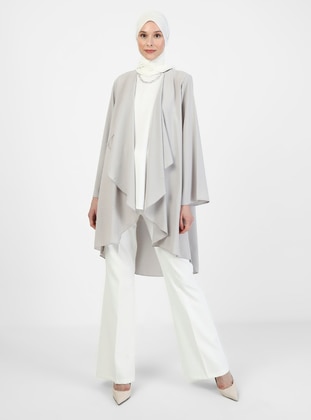 Gray - Unlined - Suit - Refka