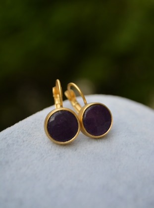 Jade Earrings Purple