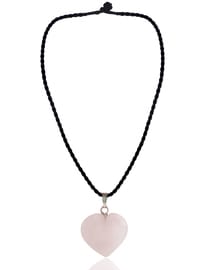 Collier Cœur Quartz Rose Rose