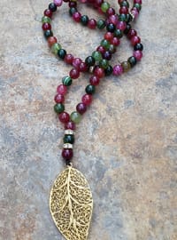 Agate Stone Prayer Beads Necklace Red
