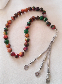 Agate Stone Prayer Beads Brown