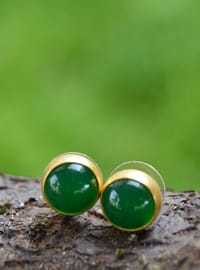 Jade Gemstone Earrings Green