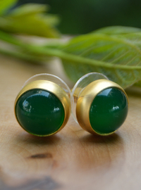 Jade Gemstone Earrings Green