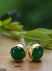 Jade Gemstone Earrings Green